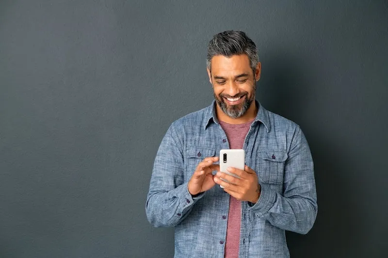 man holding phone